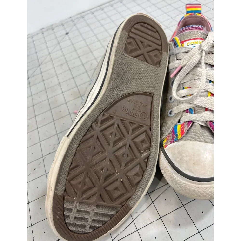 Converse Chuck Taylor Rainbow Trim Low-Top Sneakers Sz. 3 Youth Canvas Multicolo - Picture 5 of 10